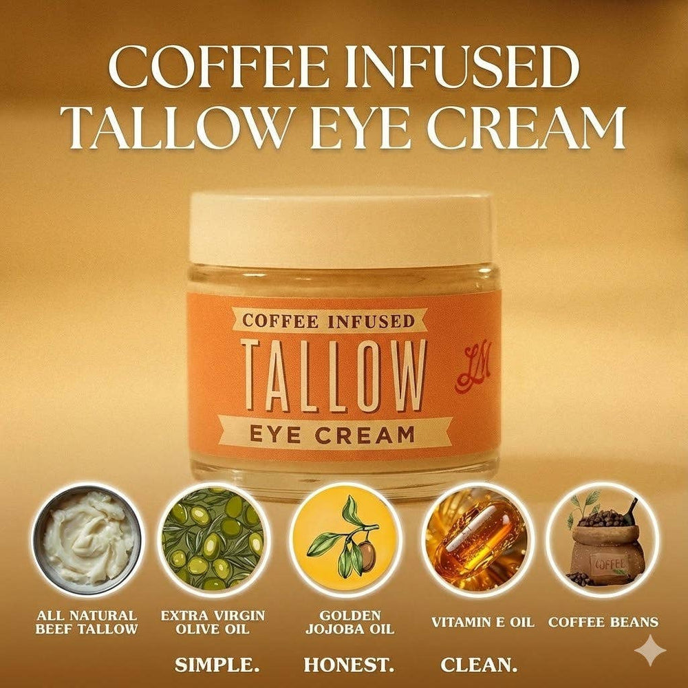 Coffee Bean Infused Tallow Eye Cream | Grass Fed Beef Tallow - Echo Market