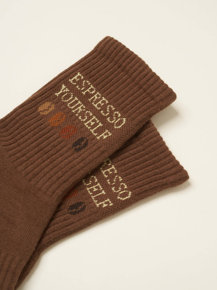 ☕︎ Coffee Lover Grip Sock | Pilates Socks - Echo Market