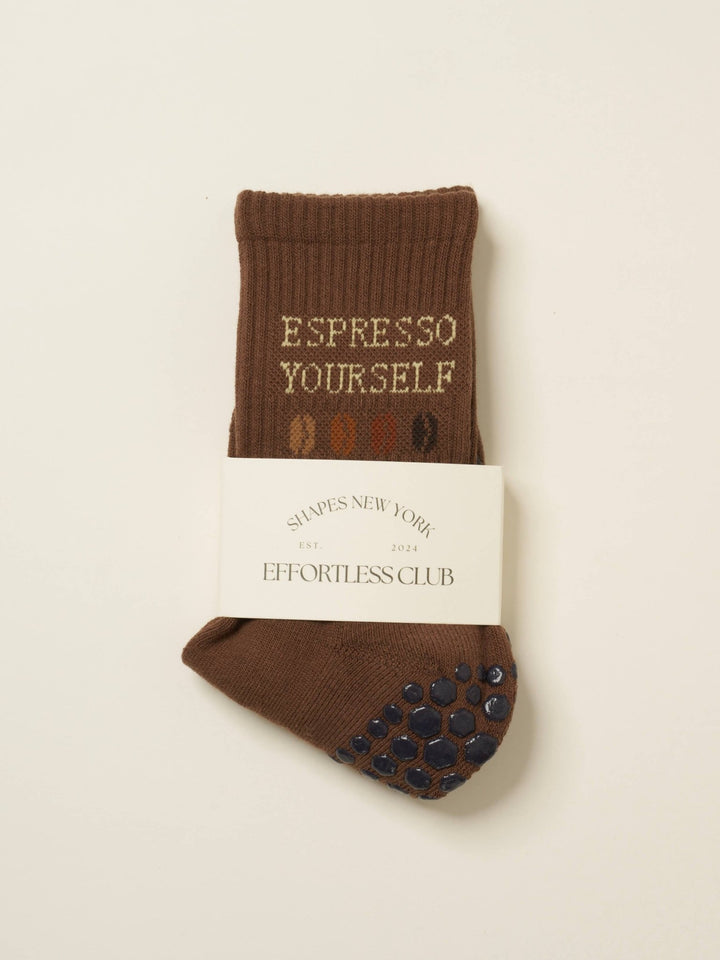 ☕︎ Coffee Lover Grip Sock | Pilates Socks - Echo Market