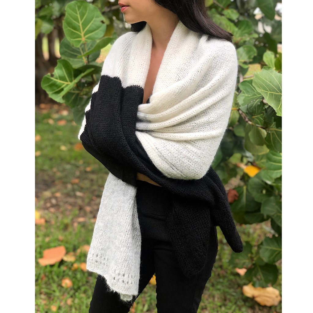 Color Block Alpaca Wrap Scarf - Echo Market