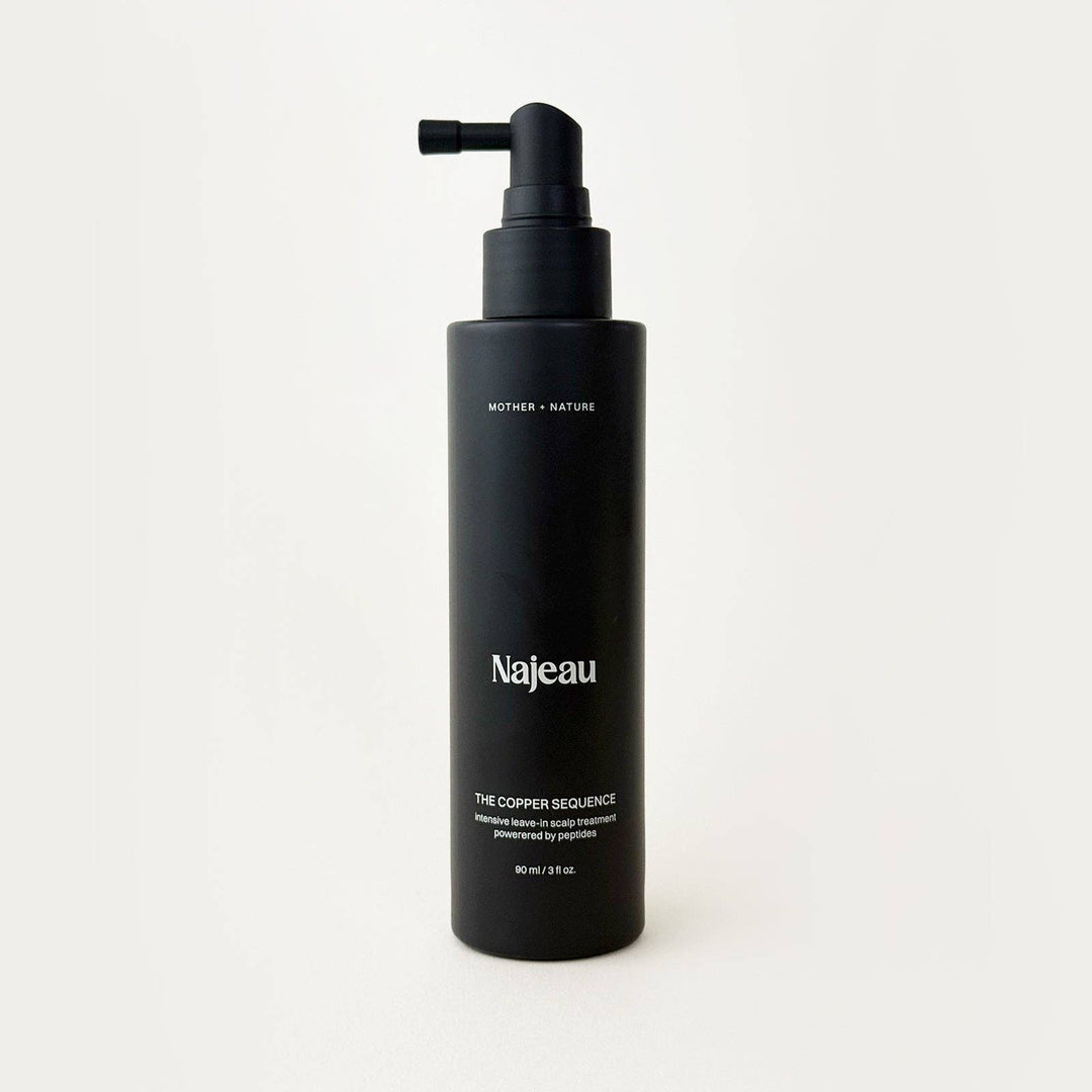 Black bottle with pump labeled &