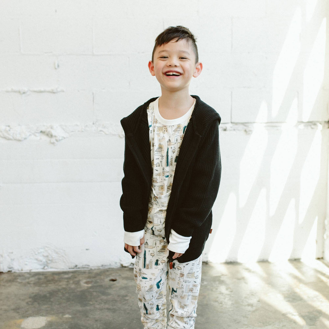 Cotton Baby & Kids' Knit Hoodie | Shadow - Echo Market