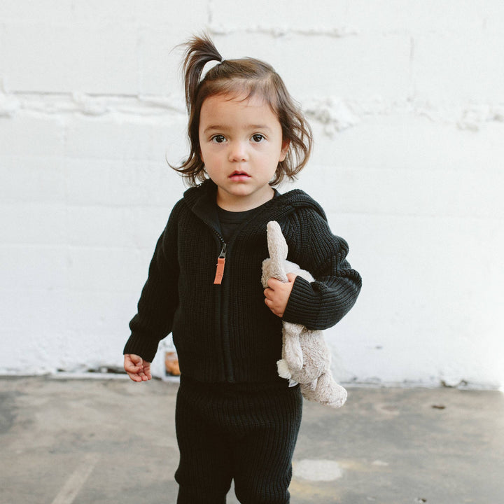 Cotton Baby & Kids' Knit Hoodie | Shadow - Echo Market