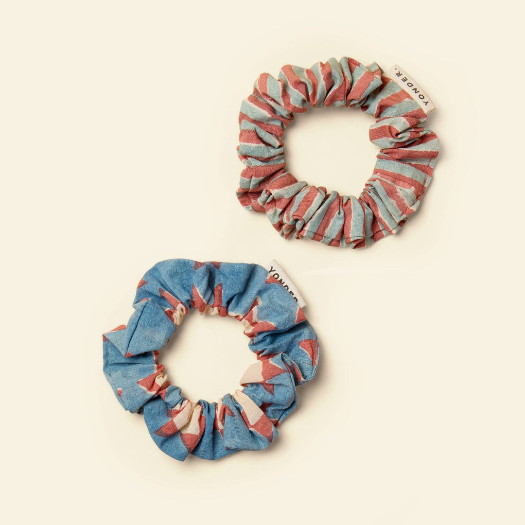 Cotton Mini Scrunchie Duo | Candy Stripe | Humbug - Echo Market