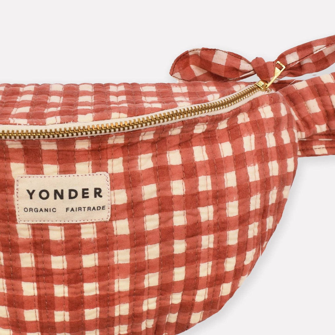 Cotton Quilted Bumbag | Gingham | Ginger - Echo Market
