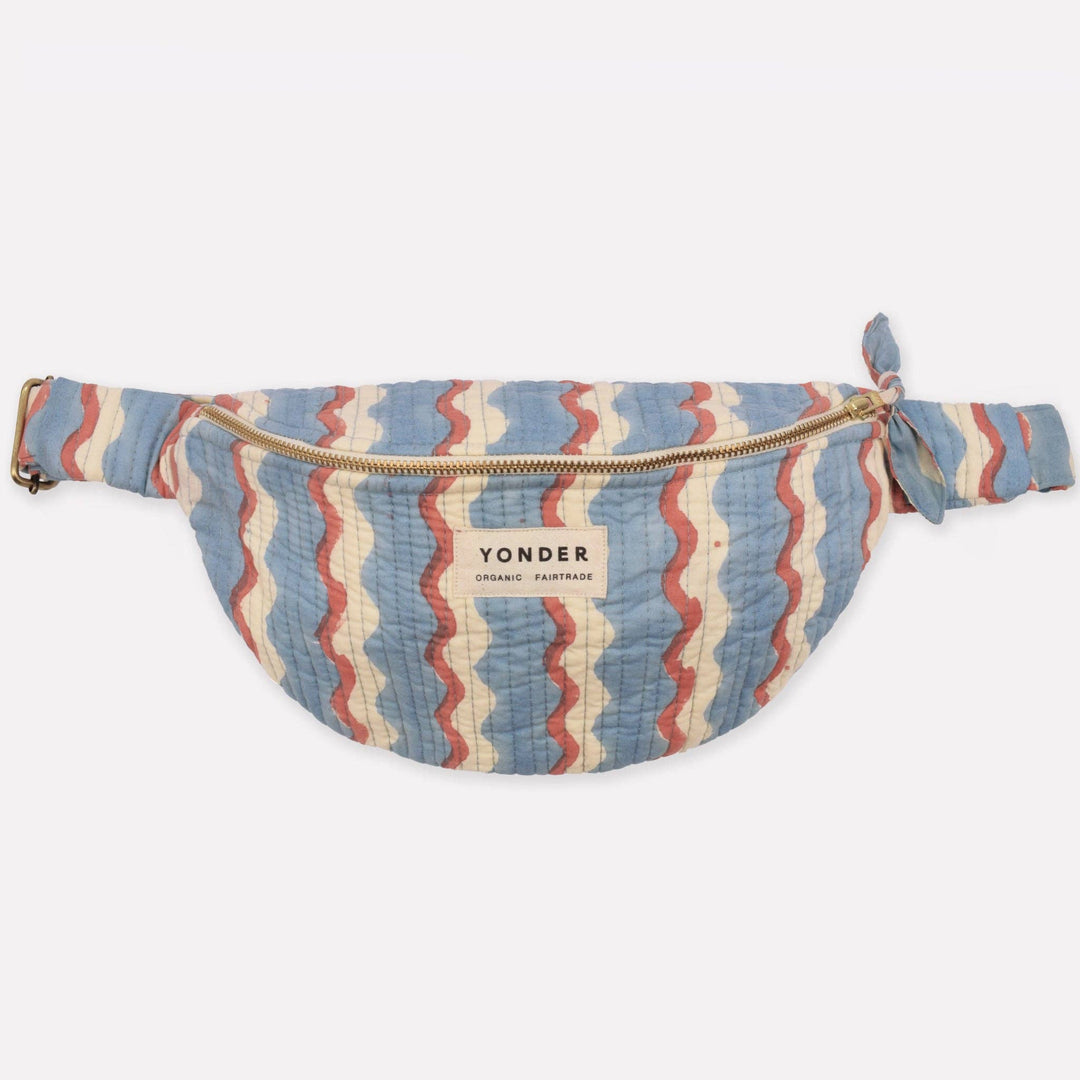 Striped fanny pack with &