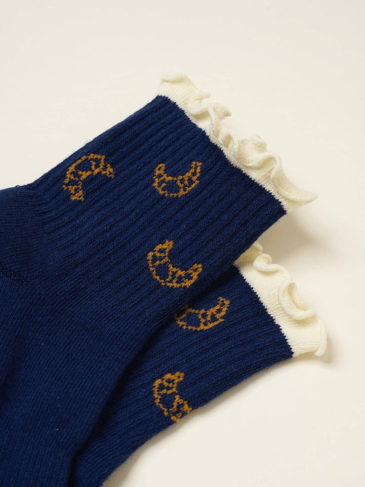🥐 Croissant Ruffle Grip Sock | Pilates Socks - Echo Market