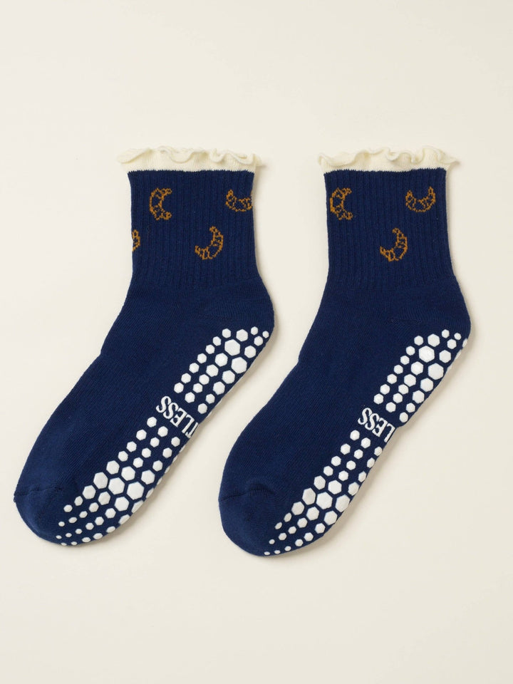 🥐 Croissant Ruffle Grip Sock | Pilates Socks - Echo Market