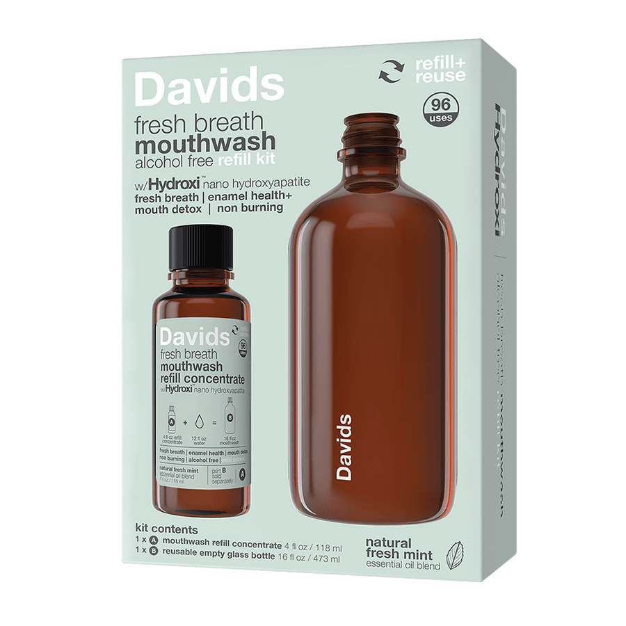 Davids Hydroxi™ Fresh Breath Mouthwash Kit | Natural Fresh Mint - Echo Market