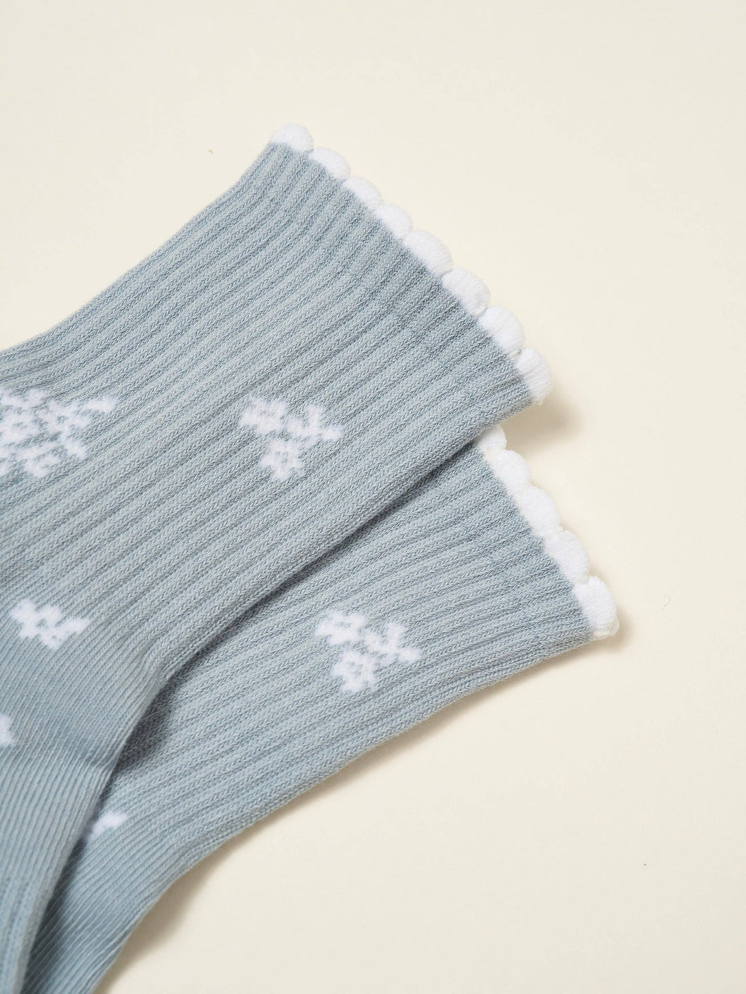 ❄️ Denim Snowflake Petal Grip Sock | Pilates Socks - Echo Market