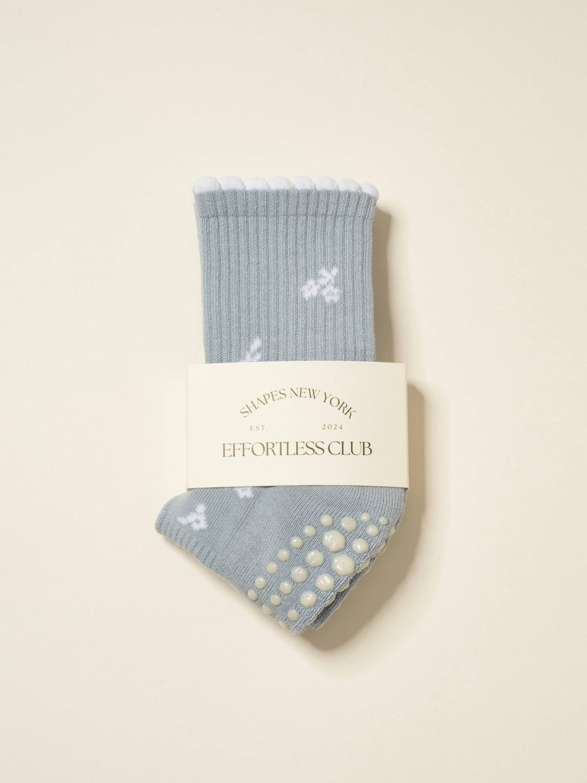 ❄️ Denim Snowflake Petal Grip Sock | Pilates Socks - Echo Market