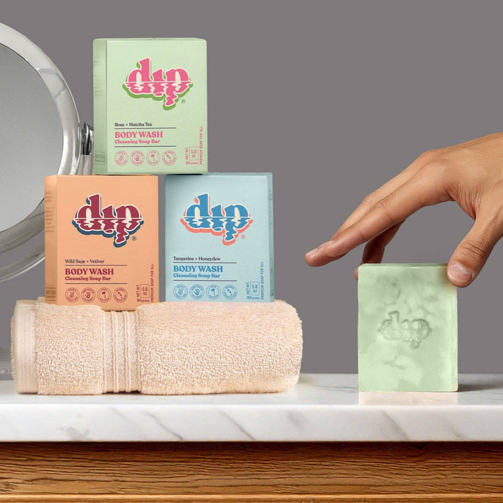 Dip Body Wash Cleansing Soap Bar | Rose &amp; Matcha Tea - Echo Market