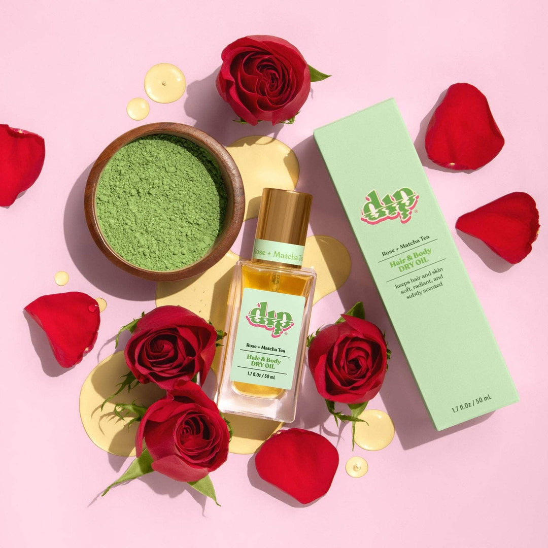 Dip Hair &amp; Body Dry Oil | Rose &amp; Matcha Tea - Echo Market