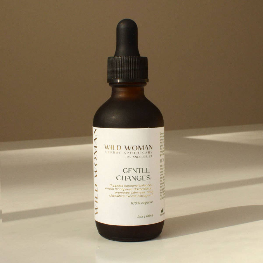 Bottle of 'Wild Woman' Gentle Changes on a neutral background