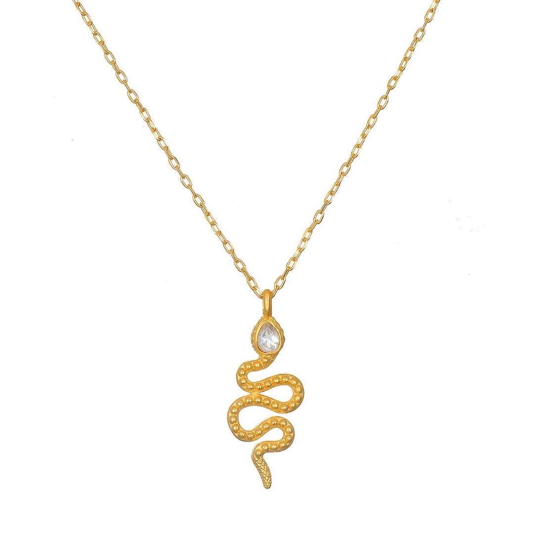 Enduring Individuality White Topaz Snake Necklace - Echo Market
