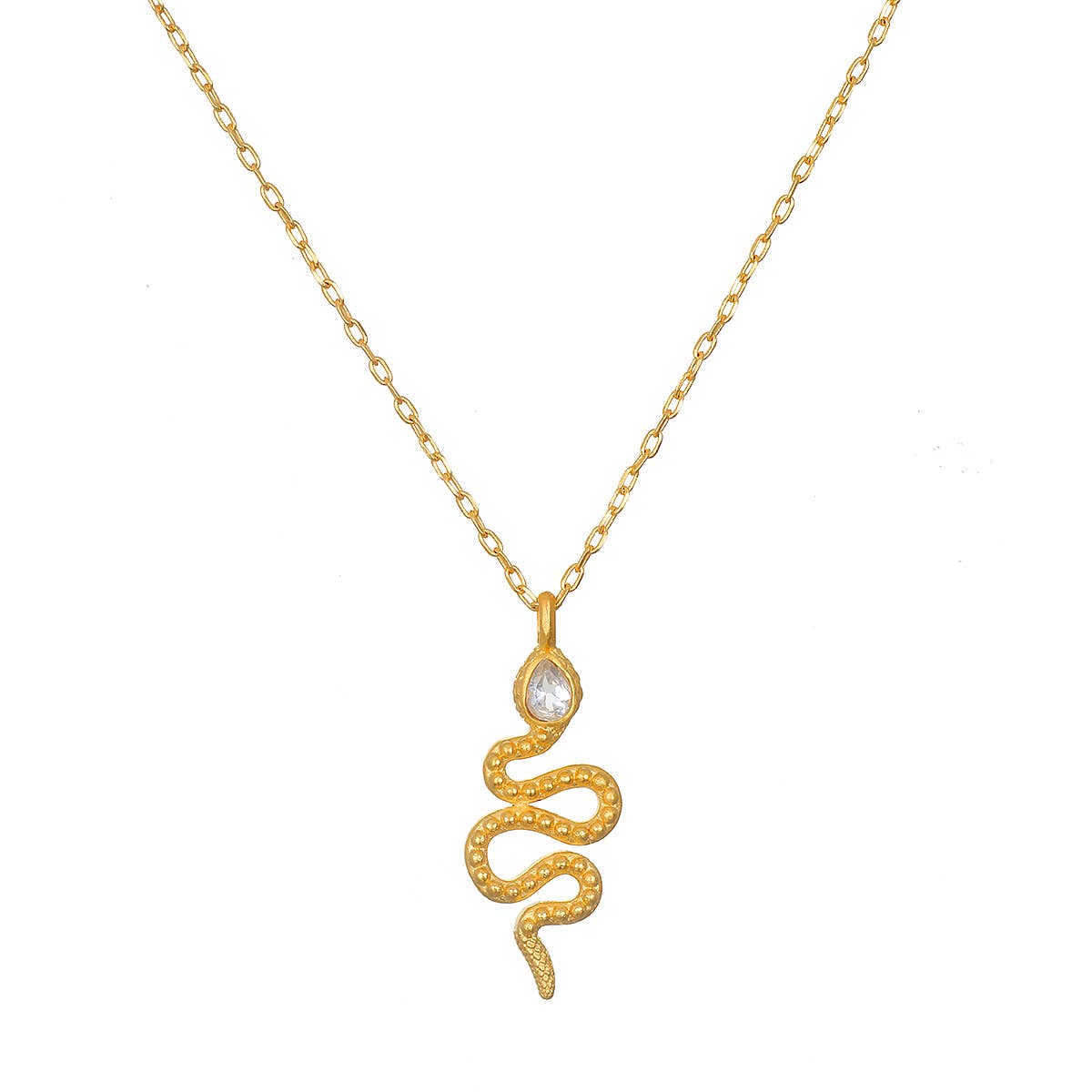 Enduring Individuality White Topaz Snake Necklace - Echo Market