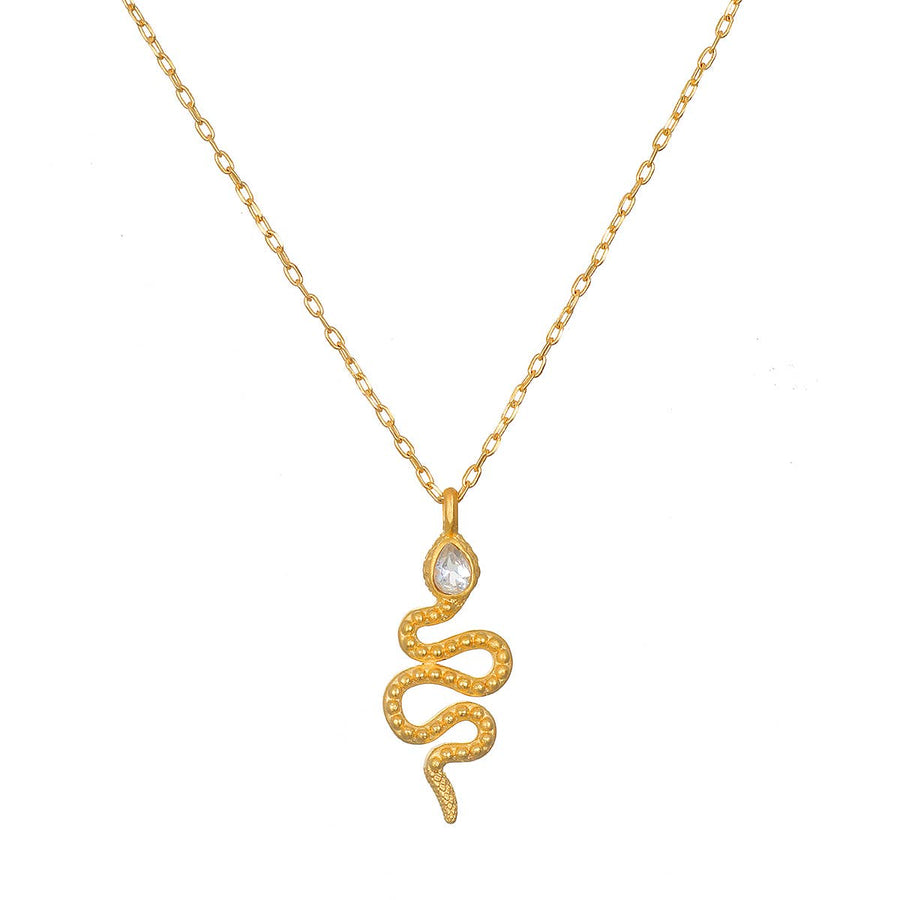 Enduring Individuality White Topaz Snake Necklace - Echo Market
