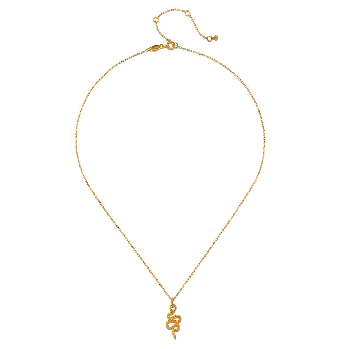Enduring Individuality White Topaz Snake Necklace - Echo Market