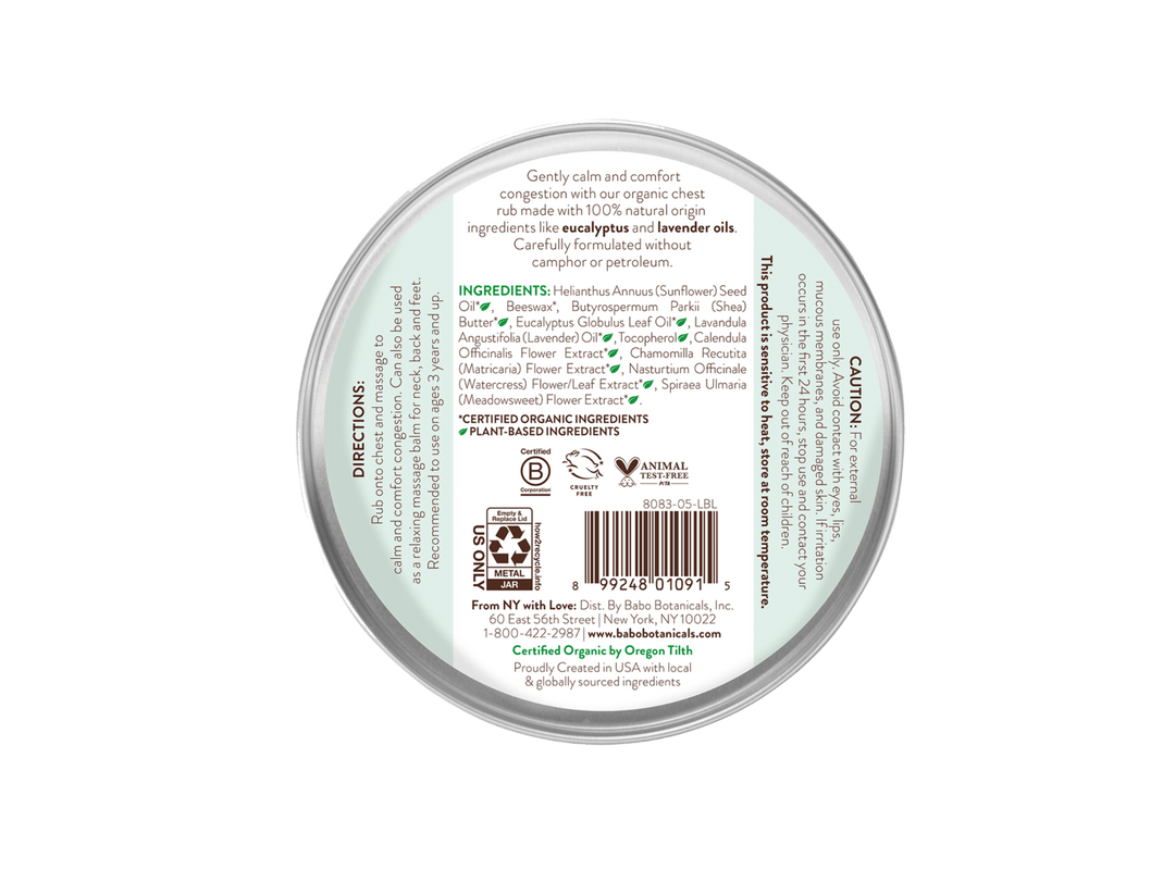 Eucalyptus Remedy Organic Soothing Chest Rub - Echo Market