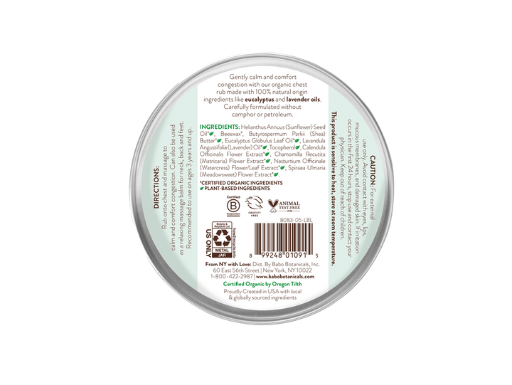 Eucalyptus Remedy Organic Soothing Chest Rub - Echo Market