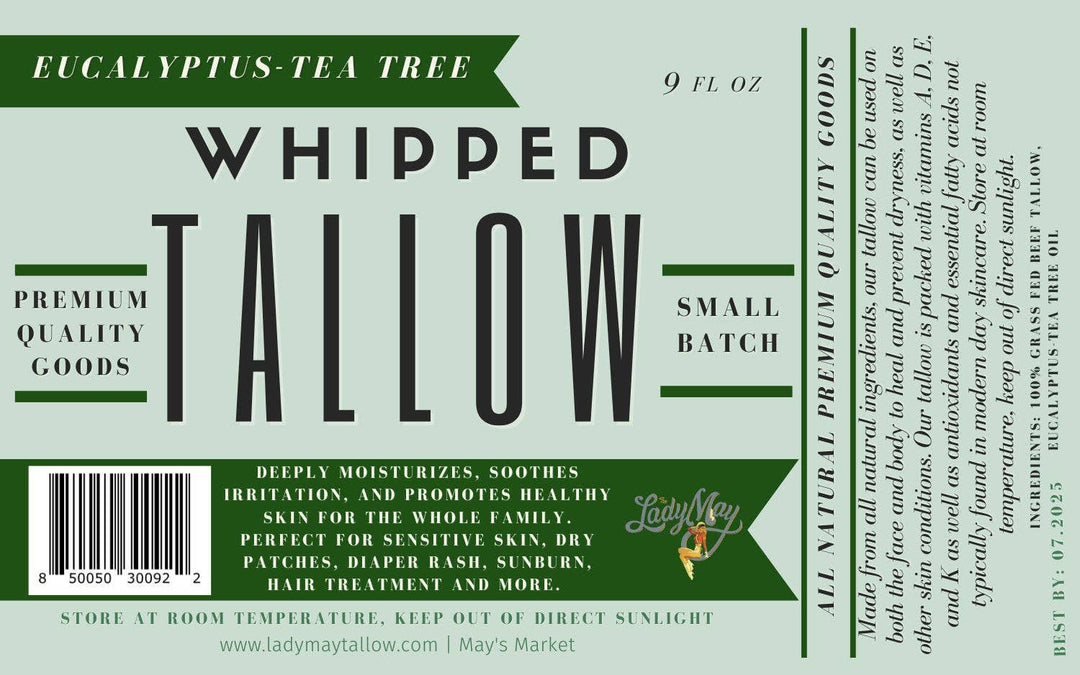 Eucalyptus Tea Tree Whipped Tallow | All Natural Grass Fed Beef Tallow Moisturizer - Echo Market