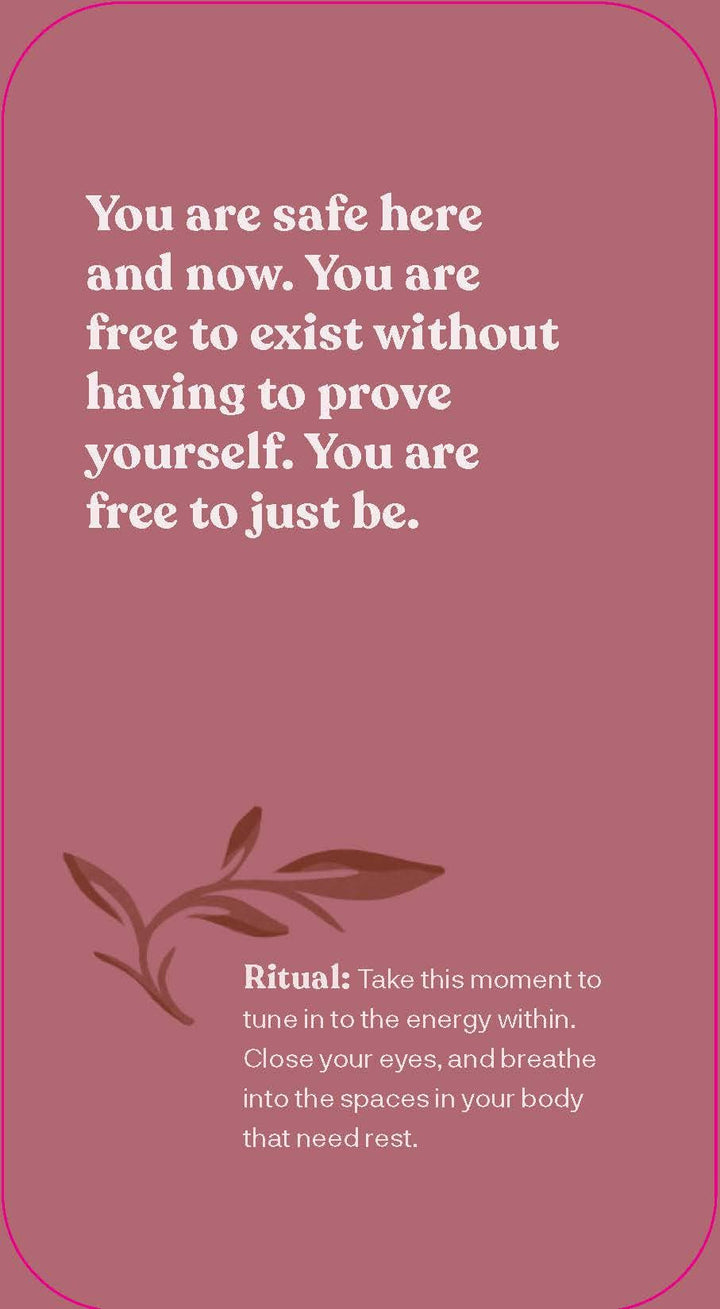 Ritual practice on pink card