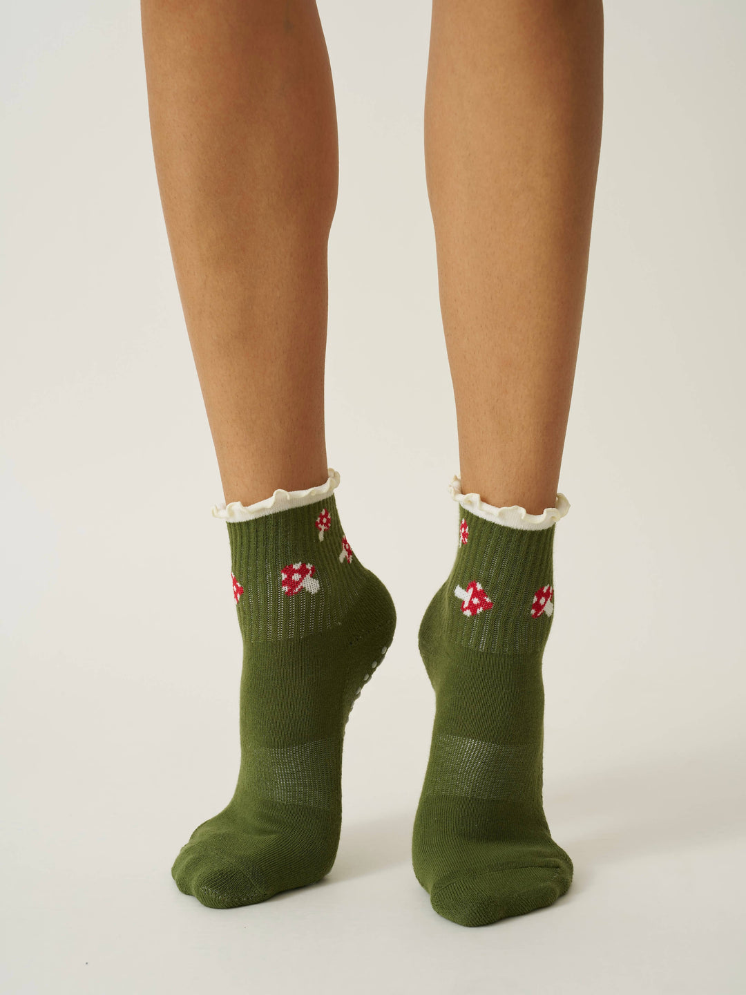 🍄 Mushroom Ruffle Grip Sock | Pilates Socks