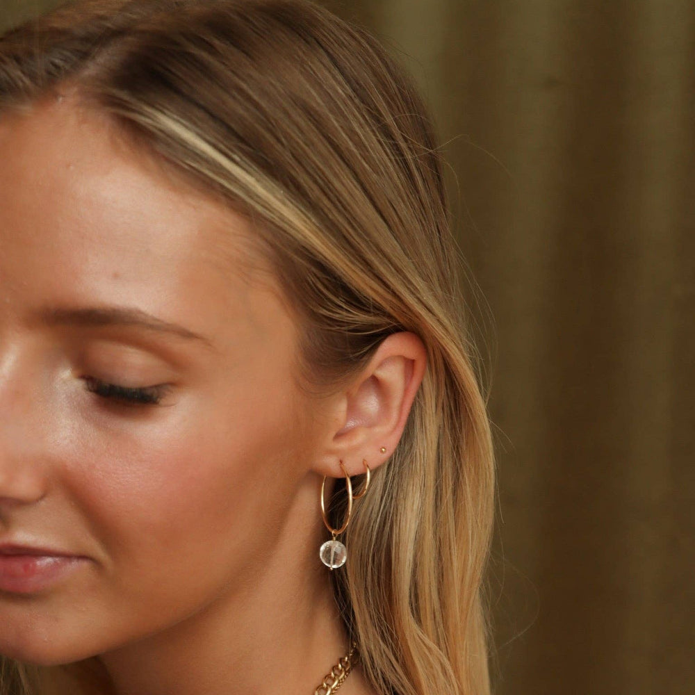 Faceted Crystal Hoops | 14k Gold Fill - Echo Market