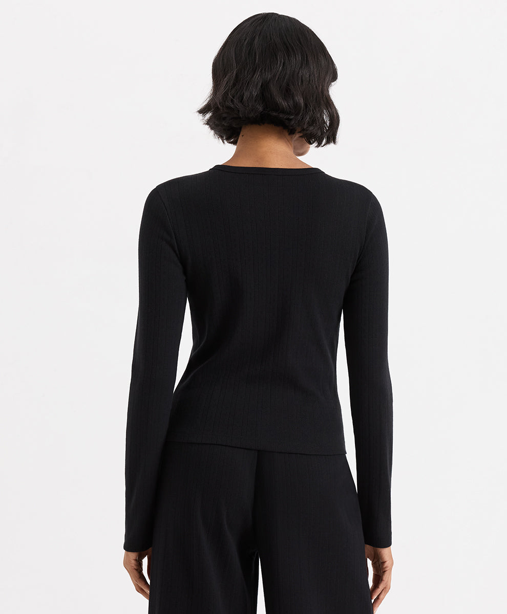 Organic Pointelle Long Sleeve Sleep Set