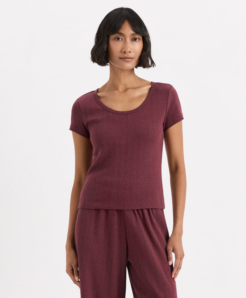 Organic Pointelle Short Sleeve Sleep Set