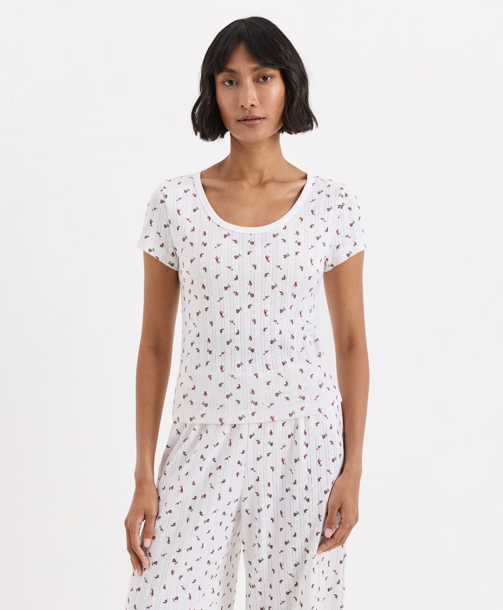 Organic Pointelle Short Sleeve Sleep Set
