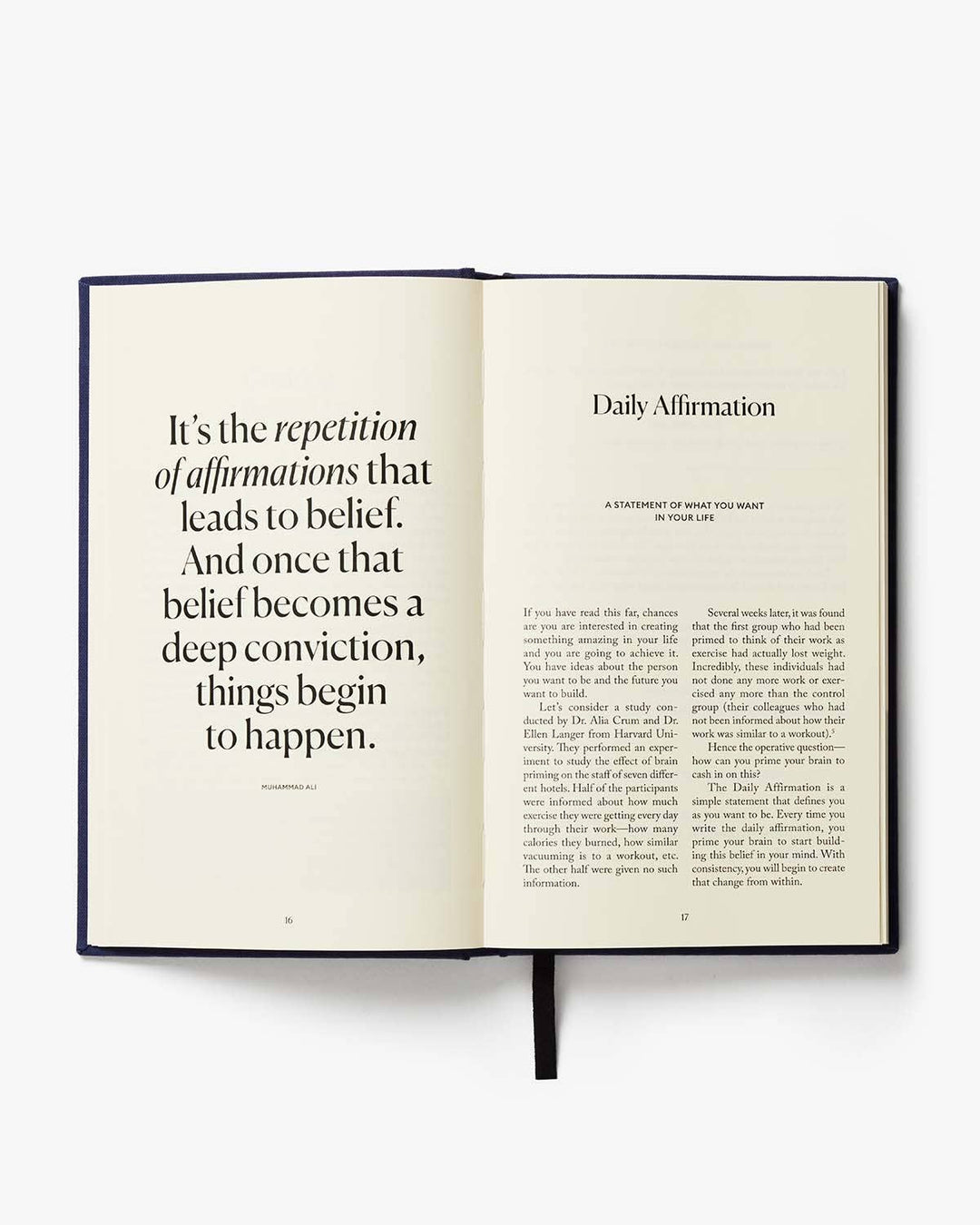 Open book with text on a white background