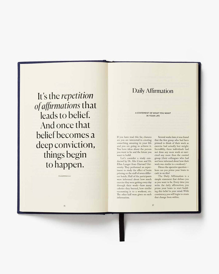 Open book with text on a white background
