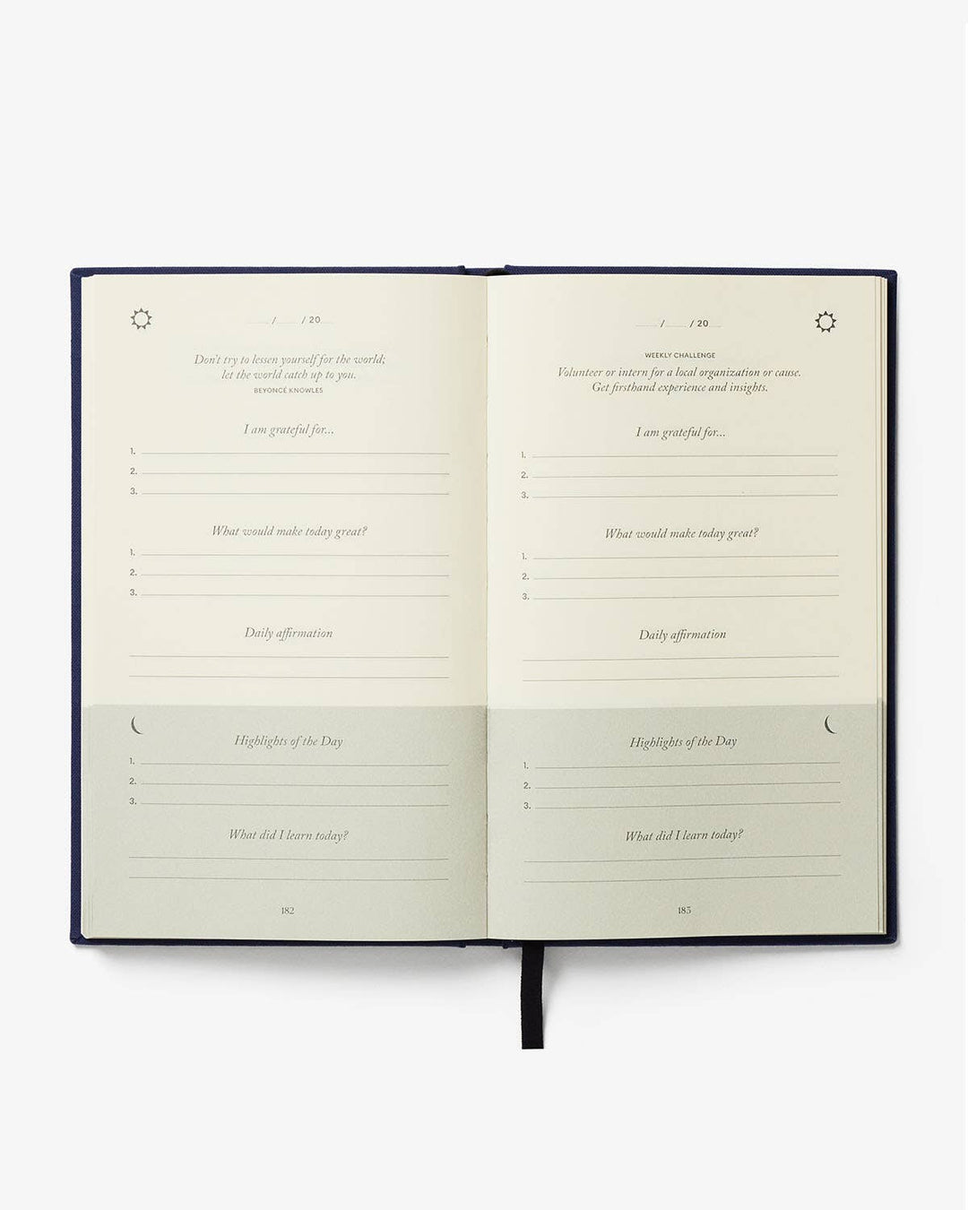 Open book with lined pages on a white background
