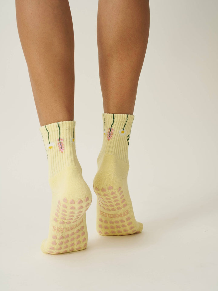 🌿 Flower Stem Grip Sock | Pilates Socks - Echo Market