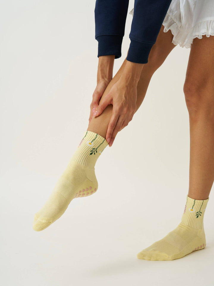 🌿 Flower Stem Grip Sock | Pilates Socks - Echo Market