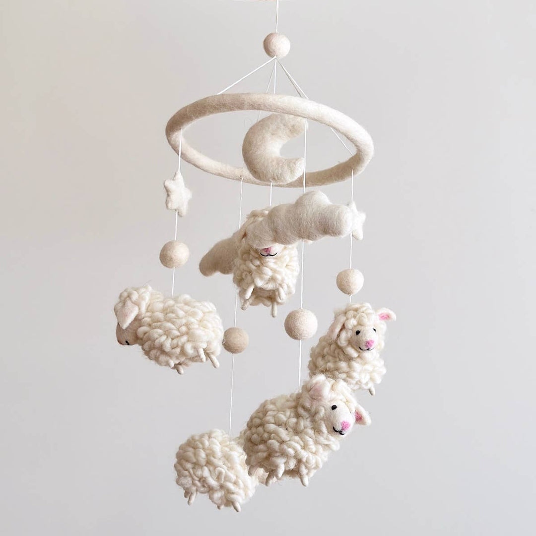 Fluffy Sheep Organic Felt Baby Mobile - Echo Market