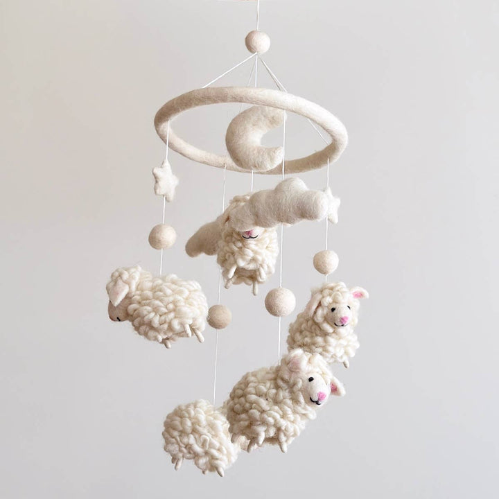 Fluffy Sheep Organic Felt Baby Mobile - Echo Market