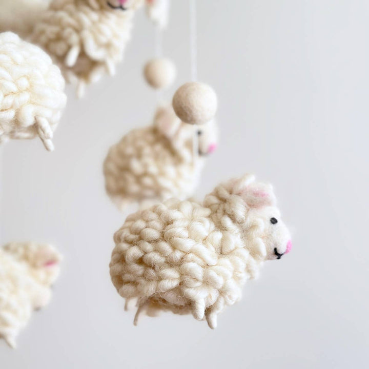 Fluffy Sheep Organic Felt Baby Mobile - Echo Market