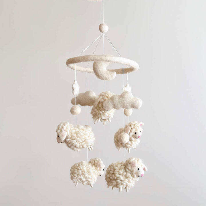 Fluffy Sheep Organic Felt Baby Mobile - Echo Market