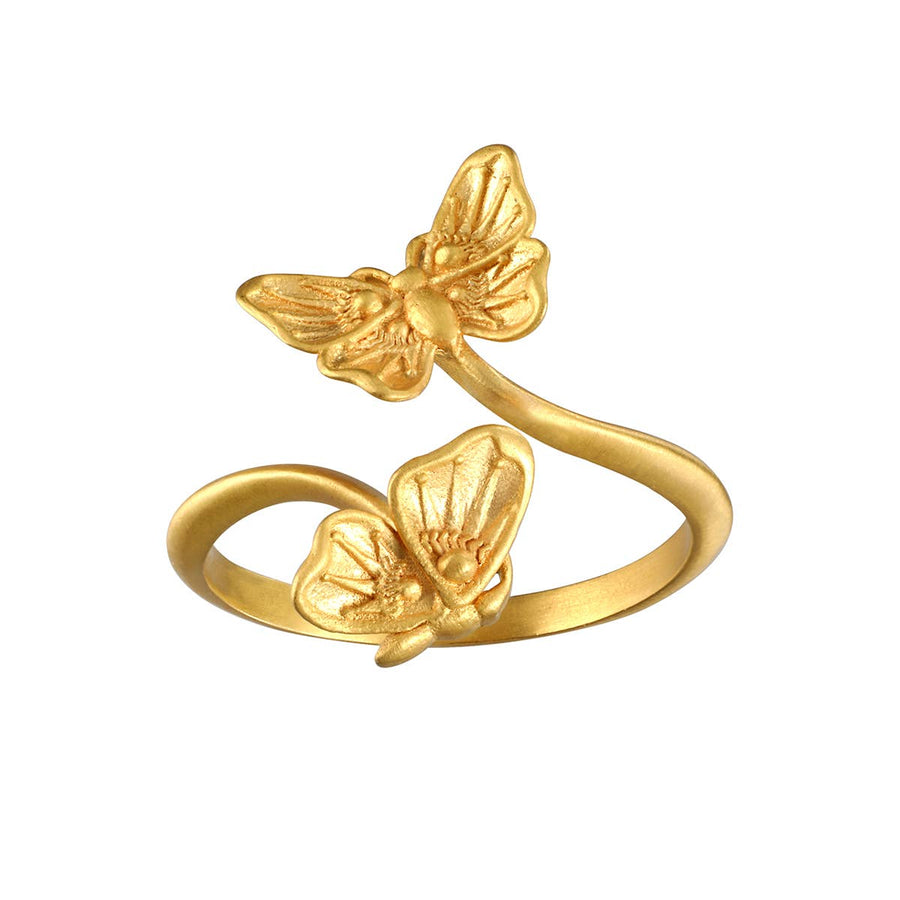 Freedom to Soar Adjustable Double Butterfly Ring - Echo Market