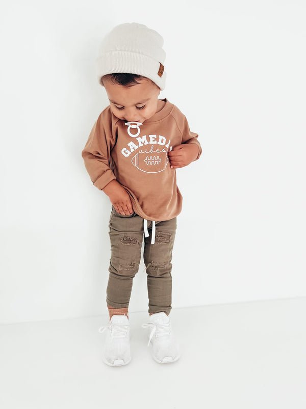 'Game Day Vibes' Football Pullover | Organic Cotton Sweatshirt for Baby and Kids - Echo Market