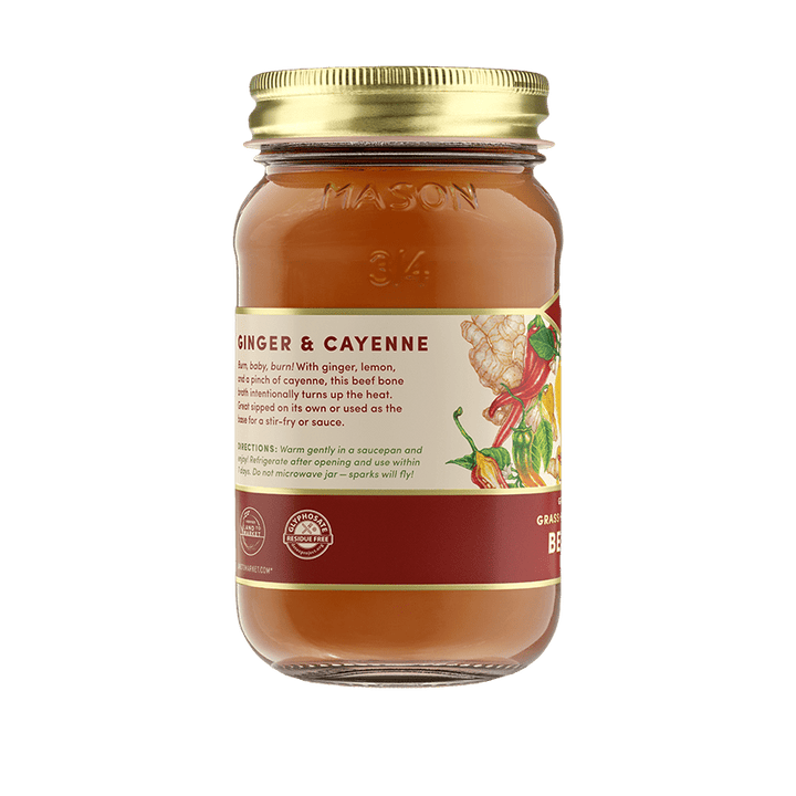 Ginger & Cayenne Grass - fed Regenerative Beef Bone Broth - Echo Market