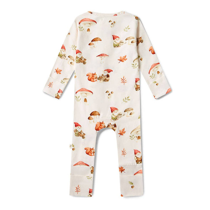 Gnomes Organic Snugglesuit Convertible Romper on a white background