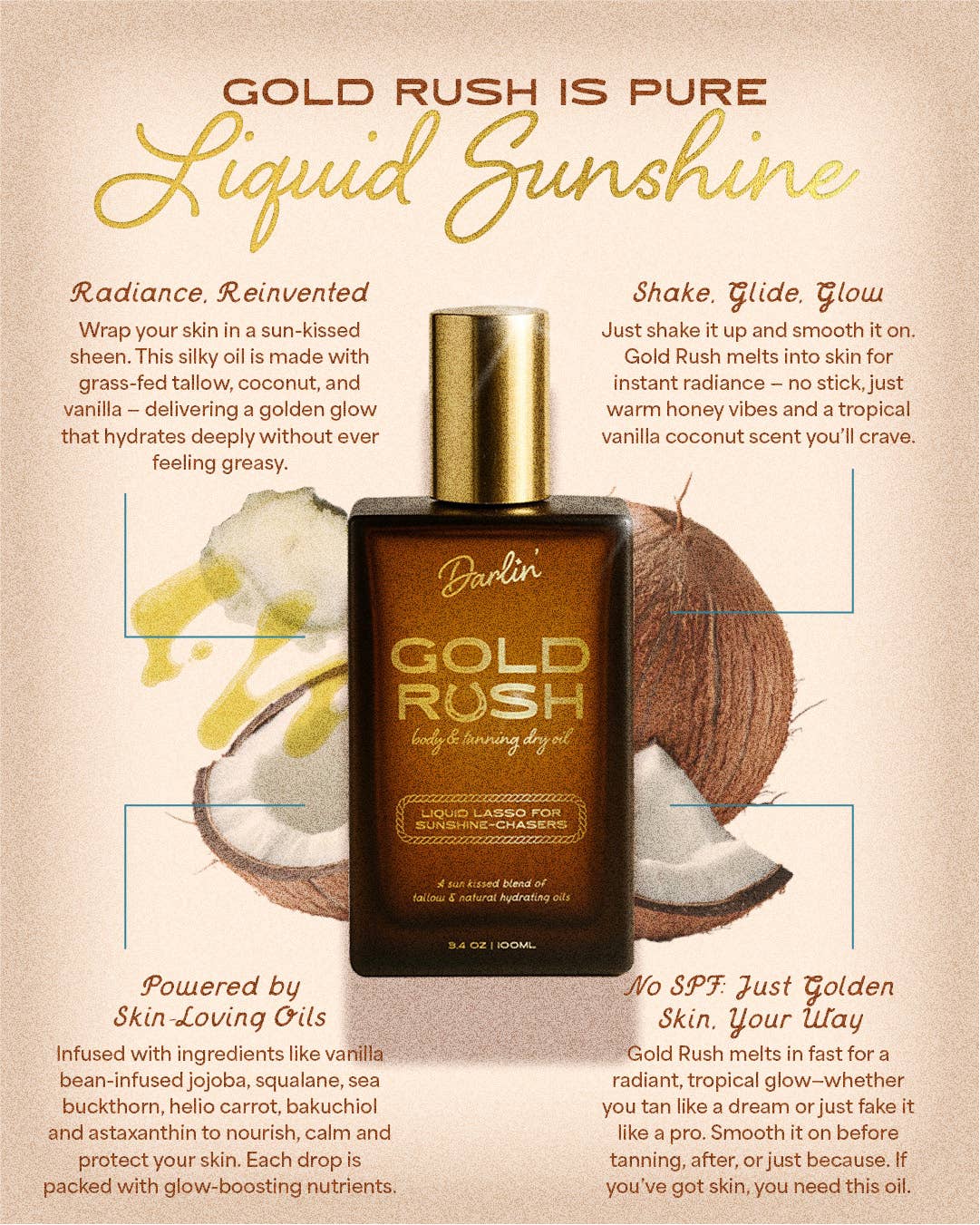 GOLD RUSH | Dry Body + Tanning Oil - Echo Market