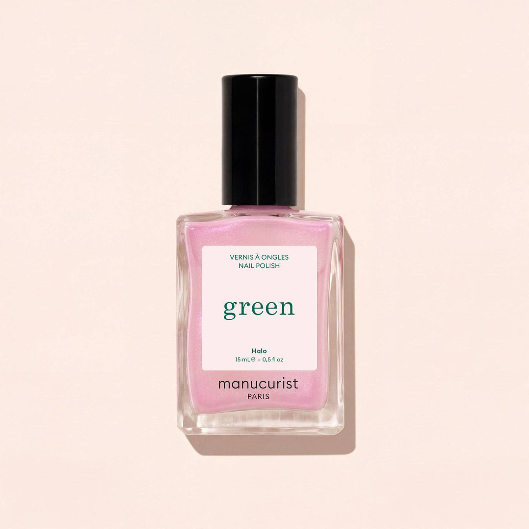 Pink nail polish bottle with &
