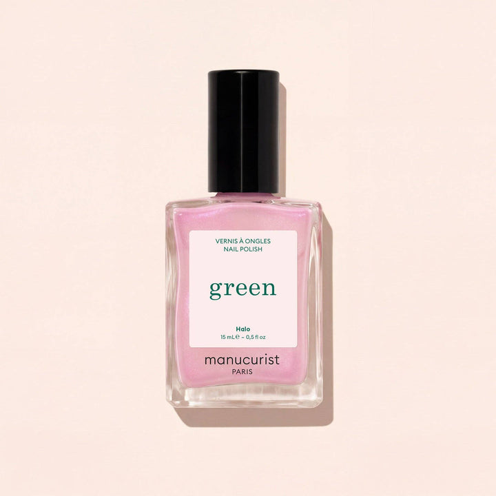 Pink nail polish bottle with &