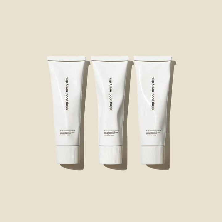Three white tubes of &