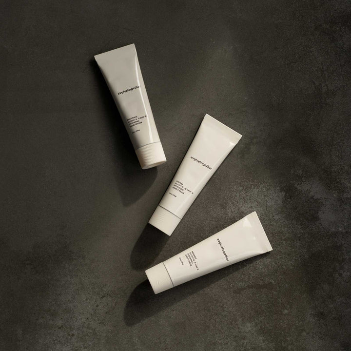Three white tubes of &