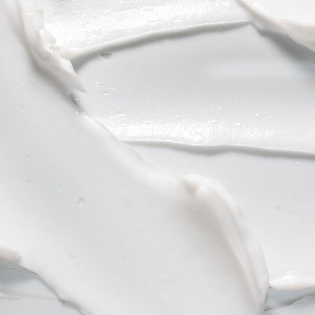 Close-up of white cream swatch